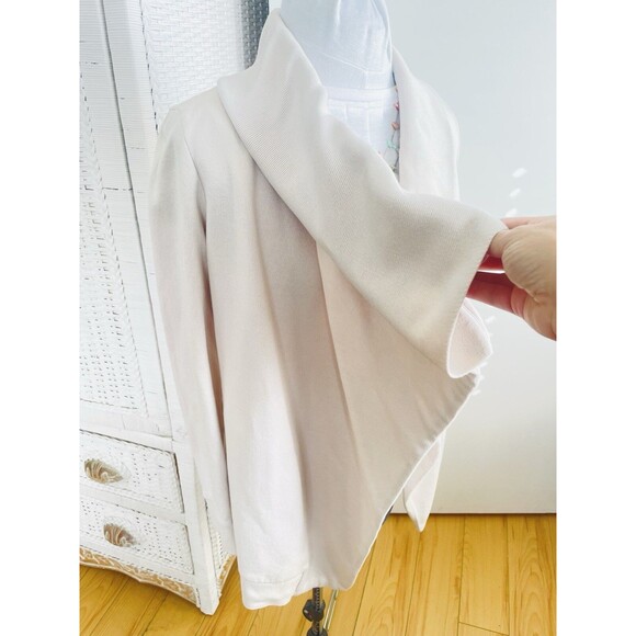 All Saints Nude Zip Drape Waterfall Cardigan S Beige Oversized Terry Jacket - Picture 5 of 15